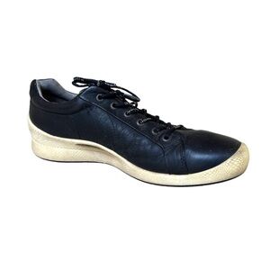 ECCO Biom Golf Shoes Mens 9-9.5 EU 43 Black‎ Leather Low Top Comfort Sneakers